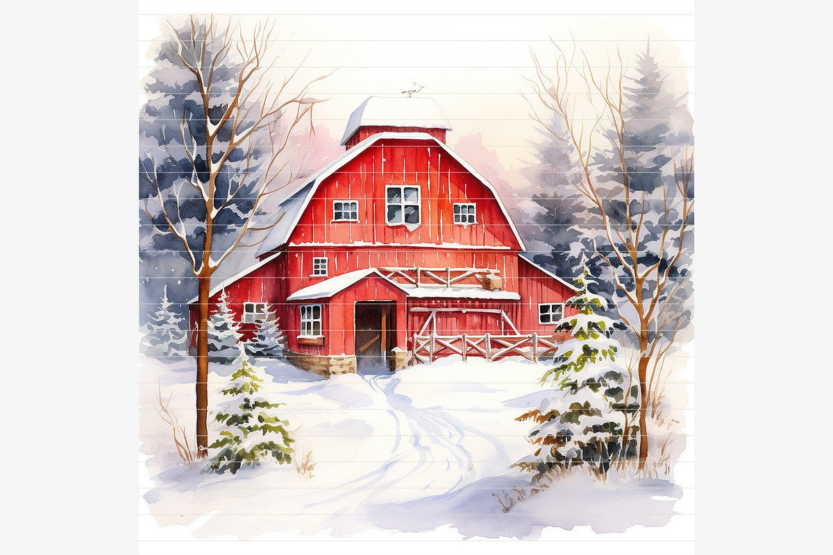 Winter Barn, a Background Graphic by Vasmila (Photo 4 of 4)