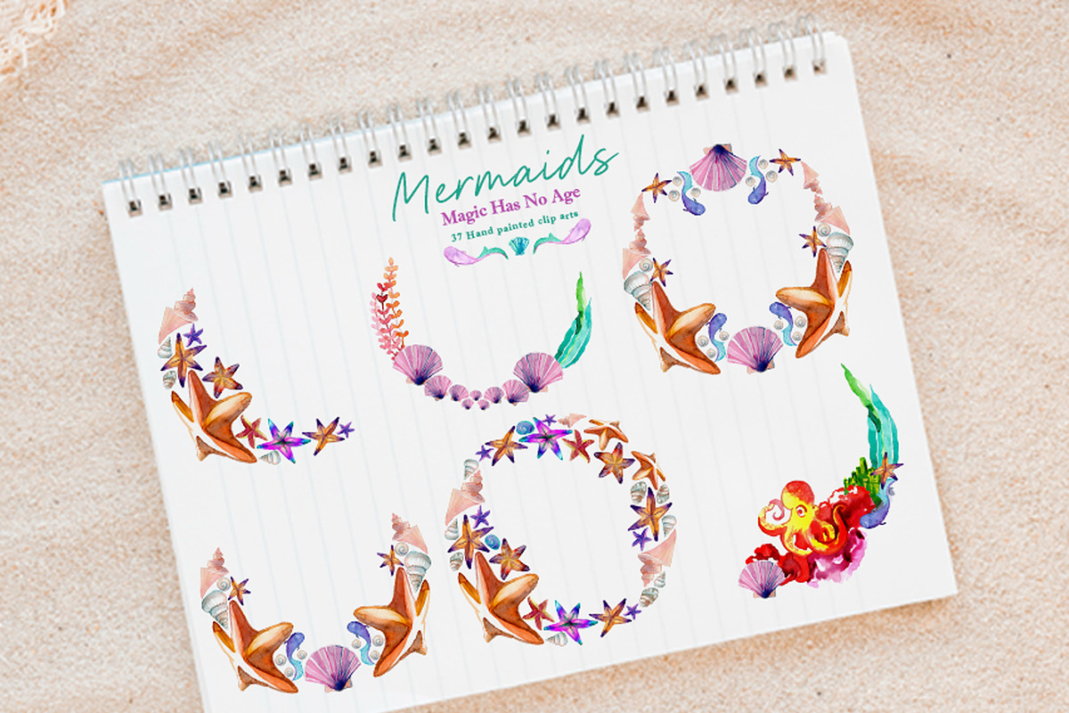 Watercolor Mermaid PNG | Patterns, an Object Graphic by CpandoShop (Photo 5 of 6)