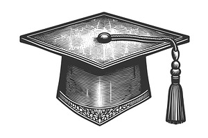 mortarboard Graduation Cap with, an Object Illustration by AlexArt