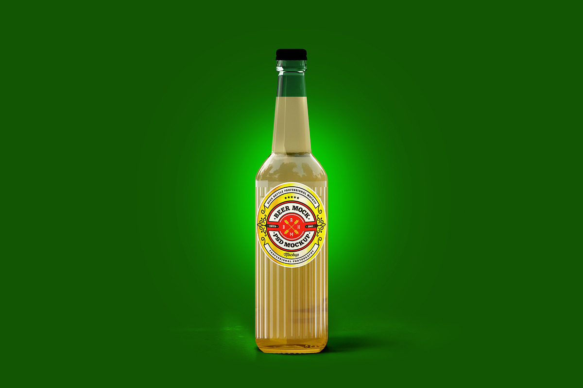 Glass Beer Bottle Mock-Up, a Product Mockup by PSD Market (Photo 13 of 13)