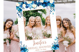 Navy Photo Prop Frame, Rose Gold