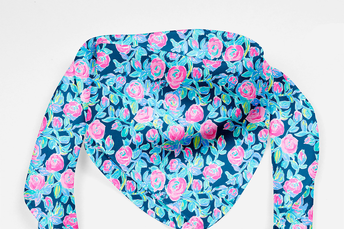 Seamless Rose Patterns, a Pattern Graphic by The Preppy Artist (Photo 7 of 11)