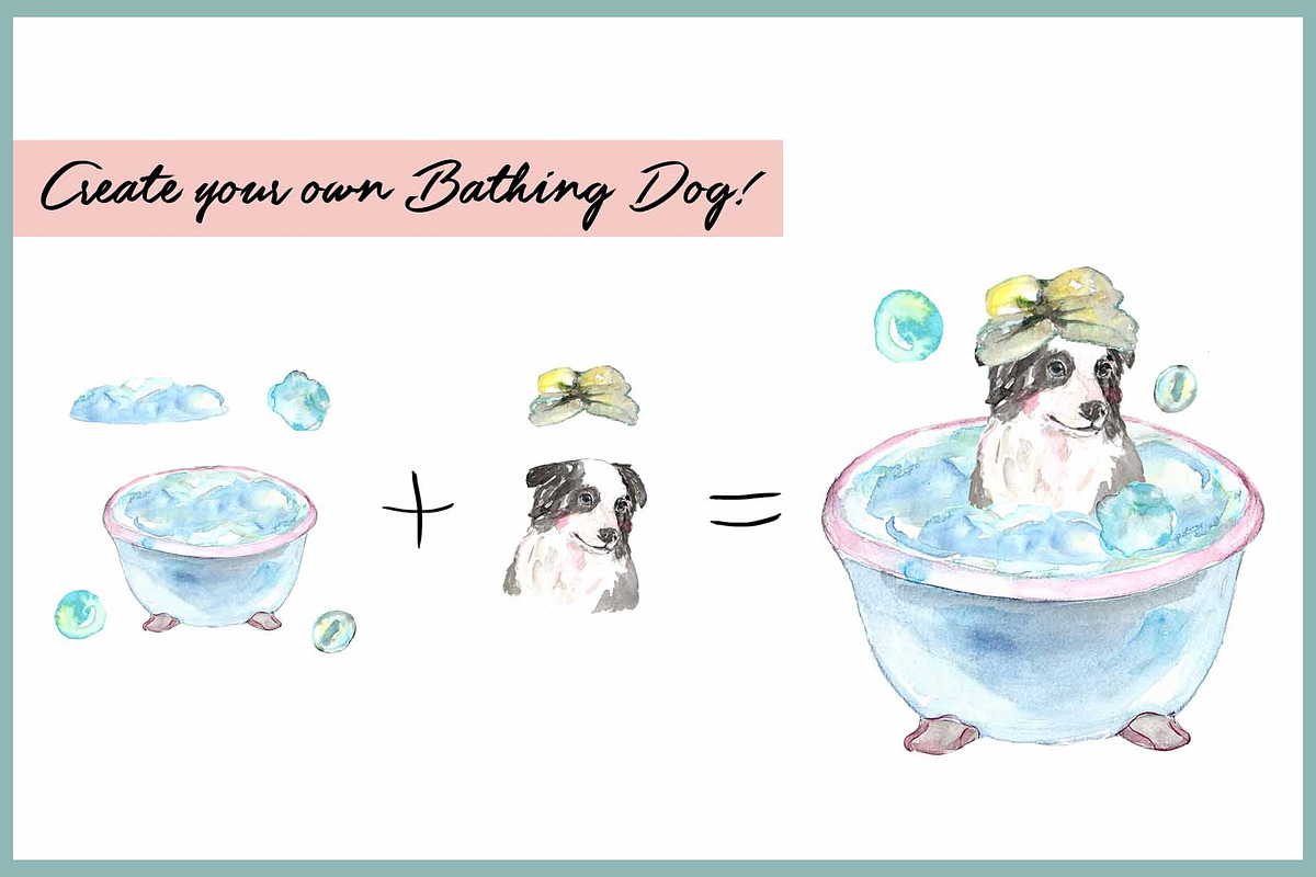 Bath Time Dog Clipart With Paper, an Illustration by VianneArt (Photo 8 of 8)