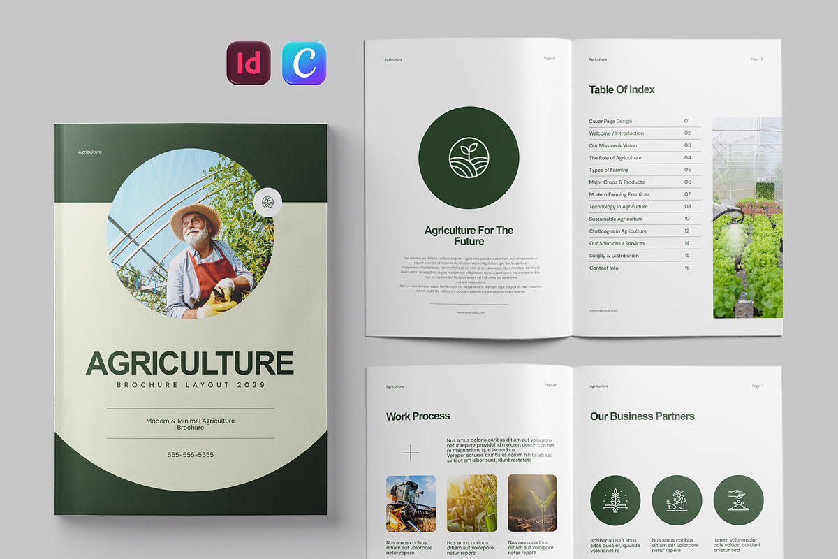Agriculture Brochure Template Canva, a Brochure Template by Pixelpick (Photo 1 of 9)