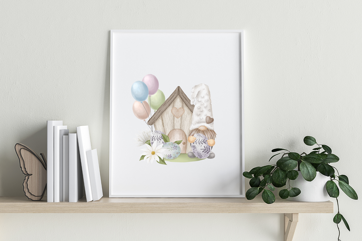 Gnome Easter & Mushroom Watercolor, an Illustration by Balada Digital Art (Photo 9 of 11)