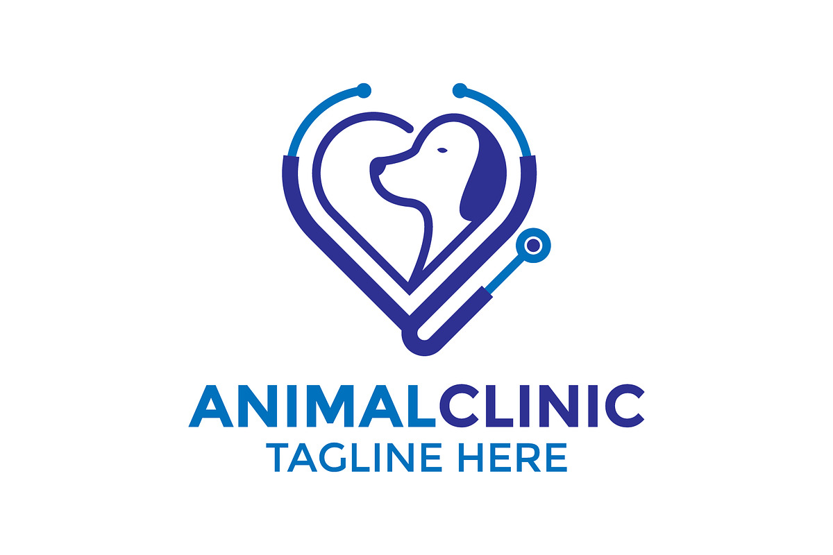 Veterinary logo in heart shape, a Branding & Logo Template by bilalanwal