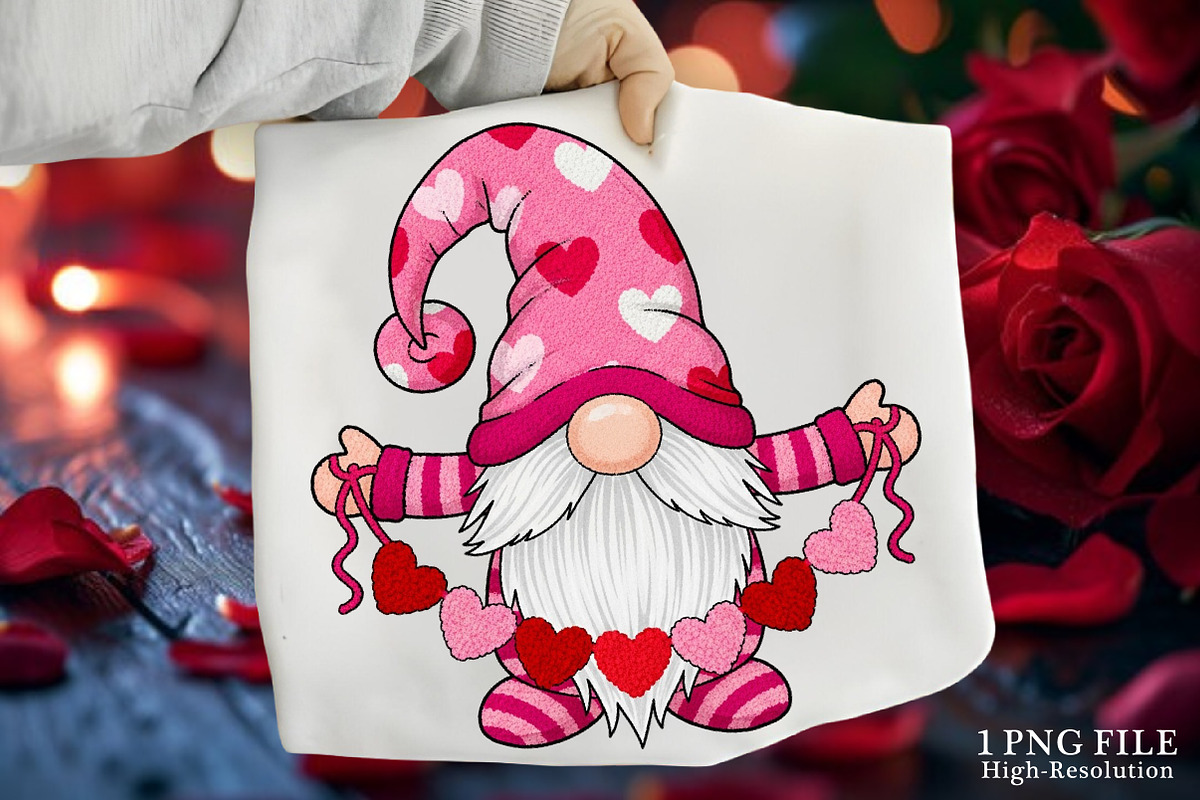 Latch Hook Yarn Valentines Gnome Png, an Illustration by Canvas Craft (Photo 1 of 7)