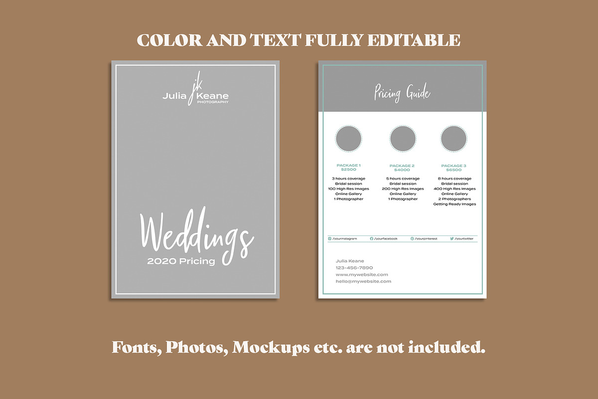 Wedding Photography Pricing Template, a Flyer Template by Maple Visuals (Photo 2 of 4)