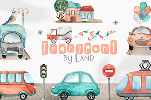 Watercolor Transport by land