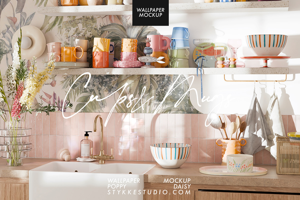 WALLPAPER MOCKUP | Kitchen Mockup, a Household Mockup by Stykke Studio (Photo 1 of 29)