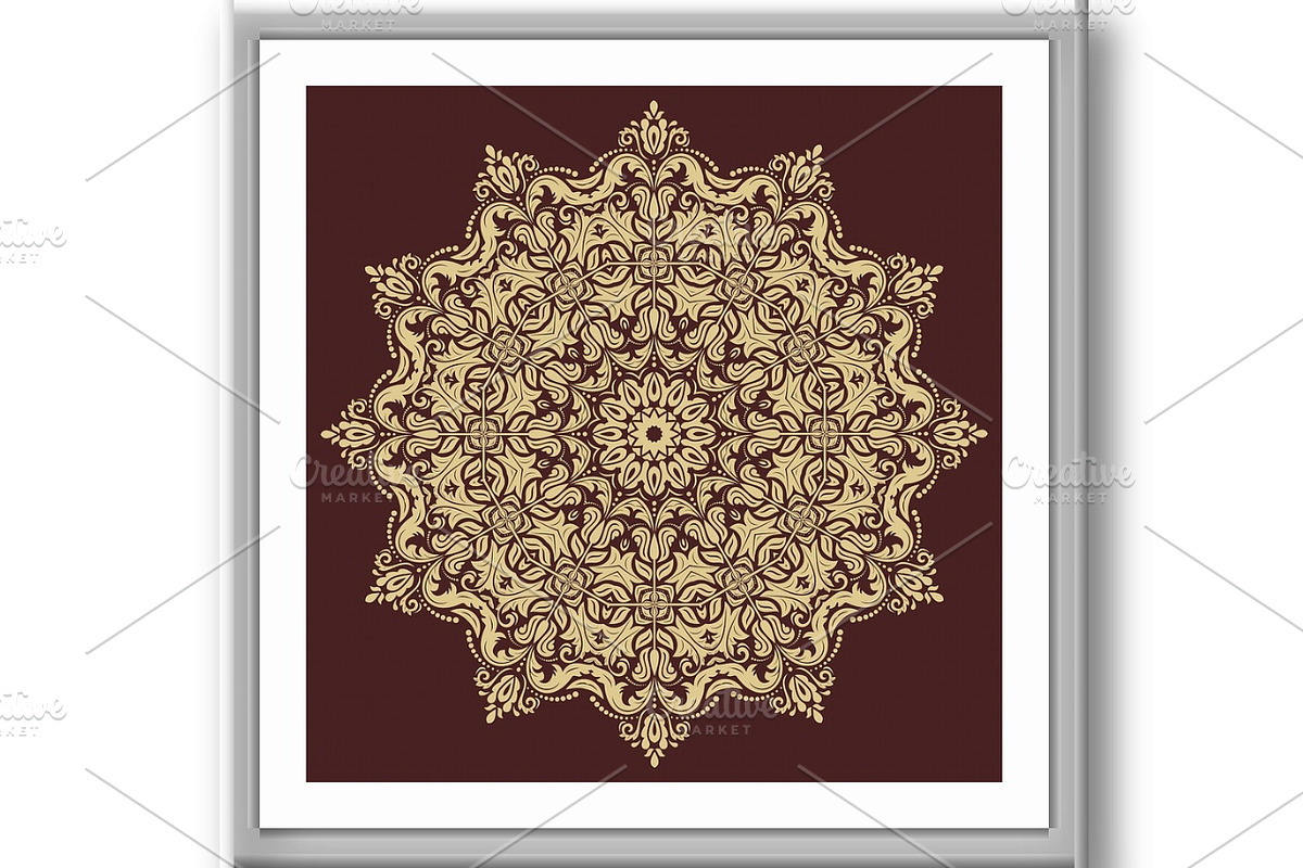 Floral Vector Pattern. Orient Golden, a Decorative Illustration by FineArtStudio (Photo 3 of 3)
