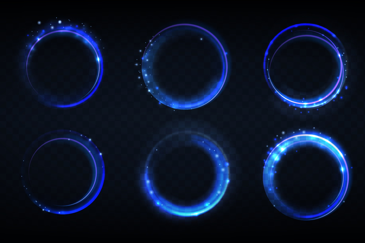 Glowing blue neon rings with magical, an Object Illustration by art PVP - market (Photo 2 of 3)