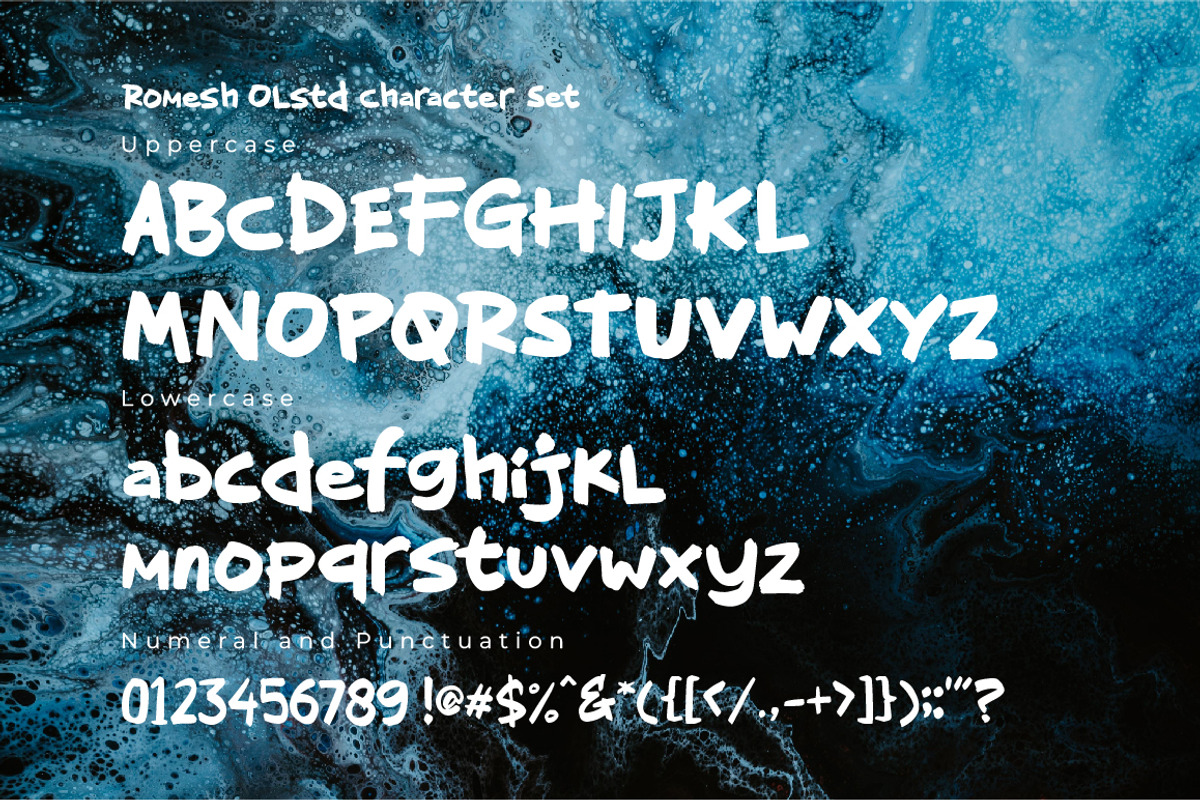 ROMESH olstd - Display, a Handwritten Font by Olexstudio (Photo 7 of 7)