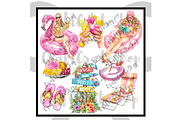 Watercolor Pool Party Clipart, an Illustration by CraftCrateShop (Thumbnail 2 of 7)