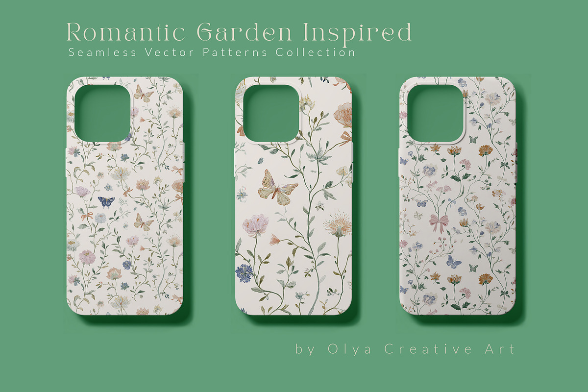 Romantic Floral Seamless Patterns, a Pattern Graphic by Olya Creative (Photo 9 of 17)