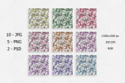 Seamless patterns - Lilies, a Pattern Graphic by Pollyksena (Thumbnail 1 of 4)