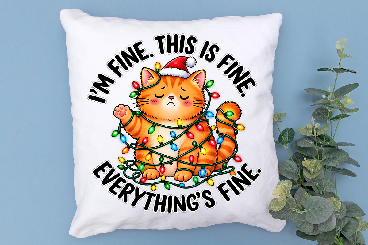 Funny Christmas Cat PNG Clipart, an Object Graphic by Zahyl Studio (Photo 7 of 7)