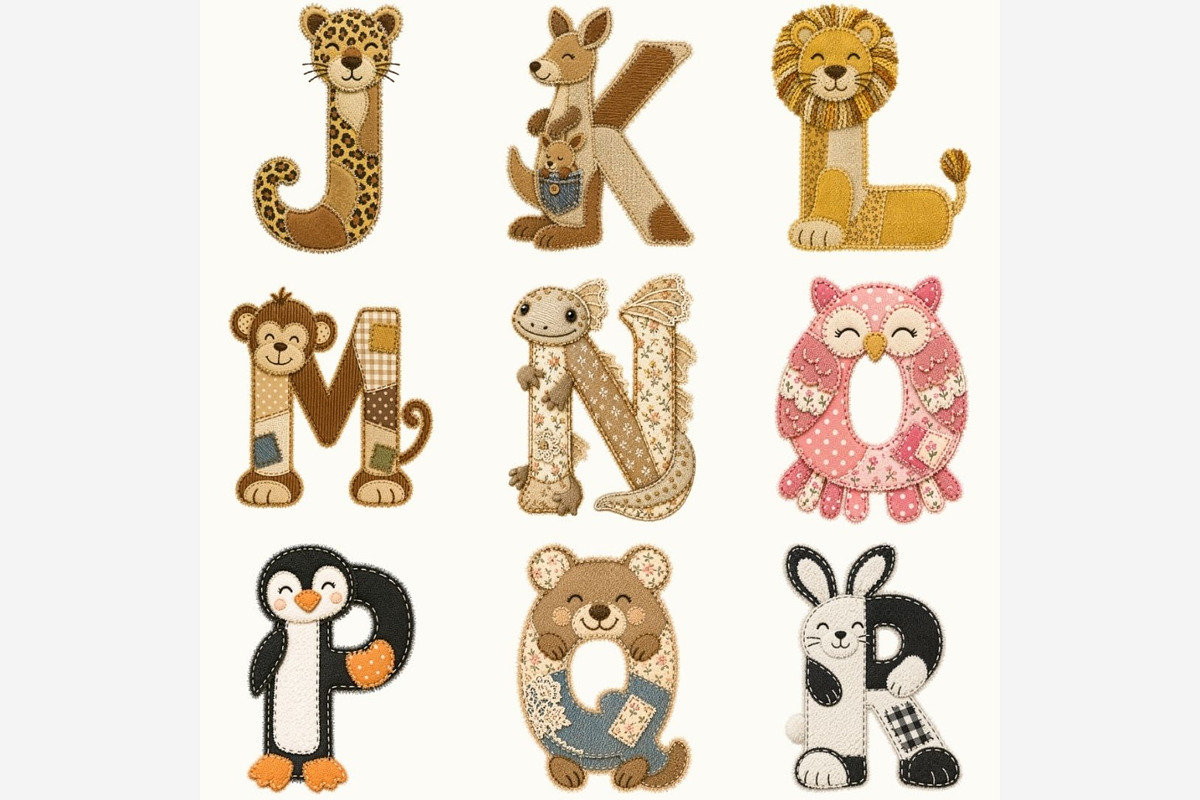 Patchwork Animals Alphabet PNG, a Seasonal Illustration by Tanya Kart (Photo 4 of 6)