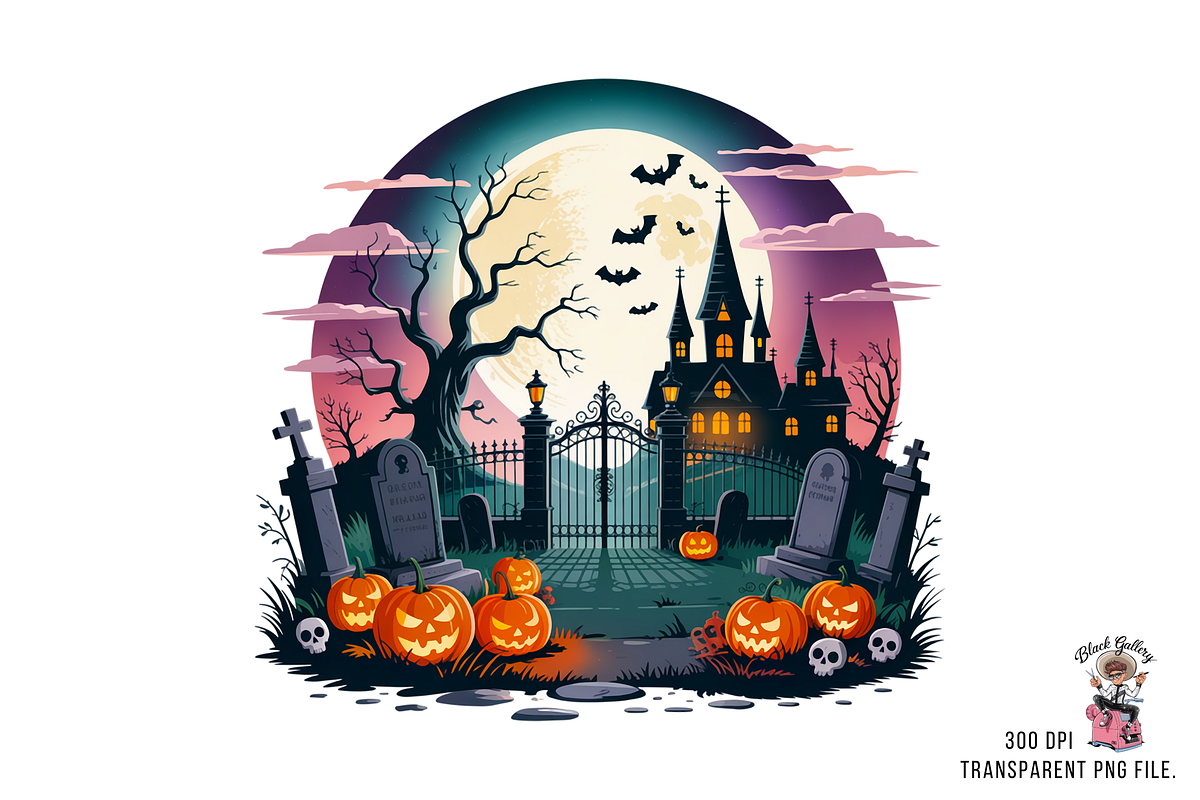 Spooky Halloween Night PNG Bundle, a Graphic by Clipart Bloom (Photo 3 of 11)