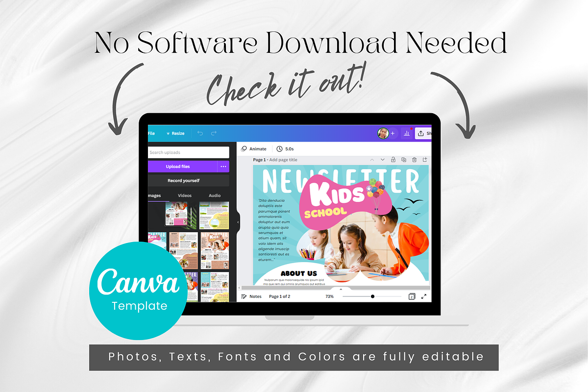 Kids Newsletter Canva Template preview 4