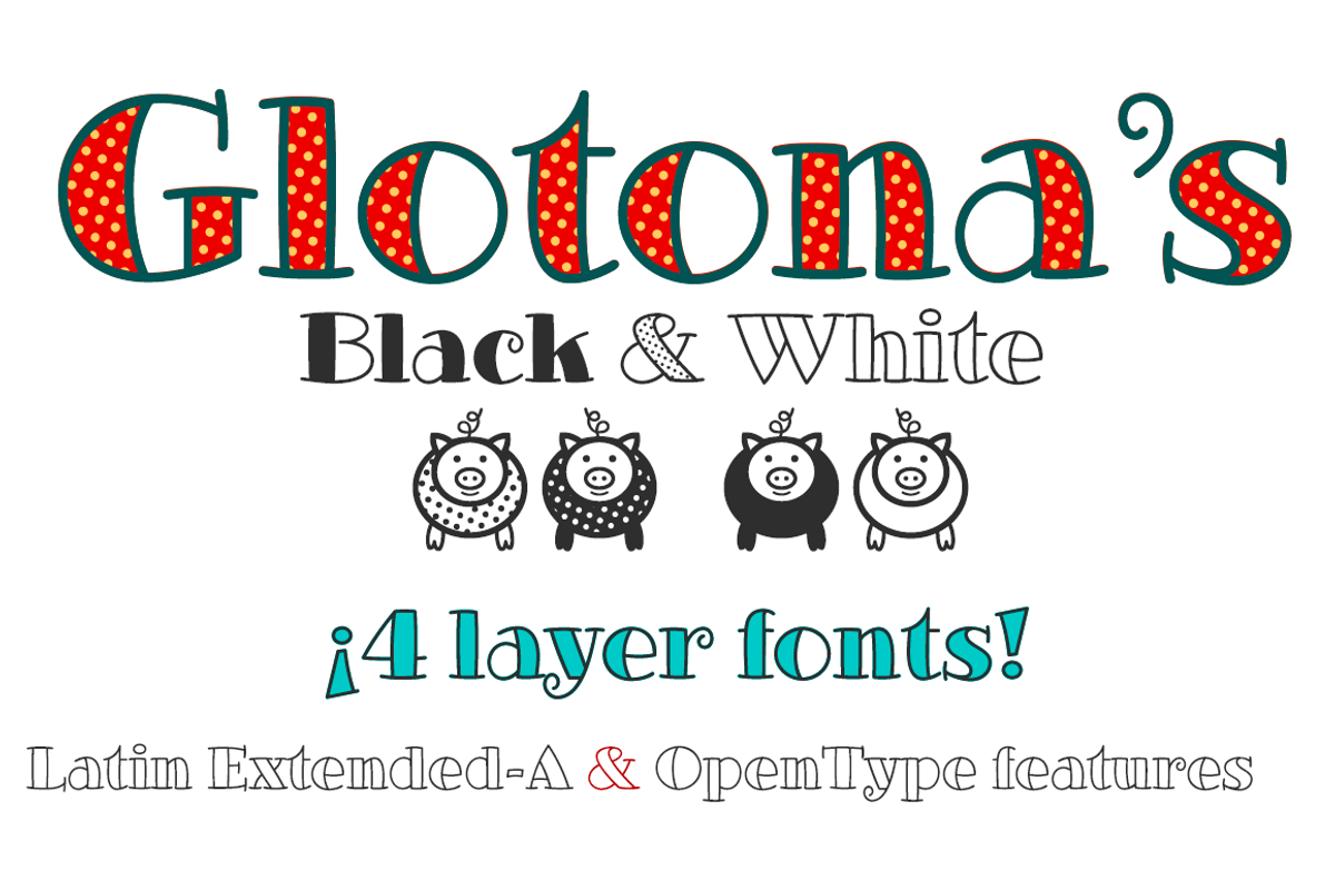 Glotona Black & White fonts preview 5