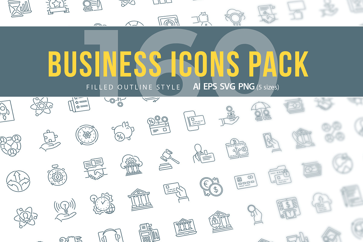 Business Outline Icons, an Outline Icon by Kalash (Photo 1 of 7)