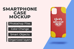 Red Smartphone Case Mockup, a Wearable Device Mockup by Viswal Studio