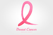 Watercolor Breast Cancer ribbon set, an Illustration by Nikelser (Thumbnail 2 of 3)