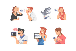 People Character Gathering News, a Person Illustration by TopVectors