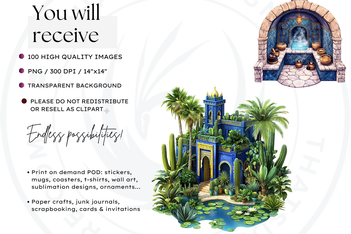 Morocco Travel clipart Set, a Decorative Illustration by ThatsDesignArt (Photo 2 of 10)