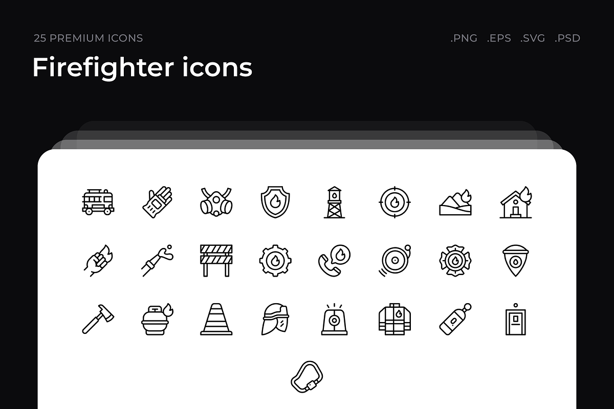 Firefighter icons, an Outline Icon by Wencory