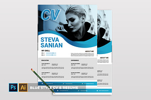 Blue Style CV & Resume