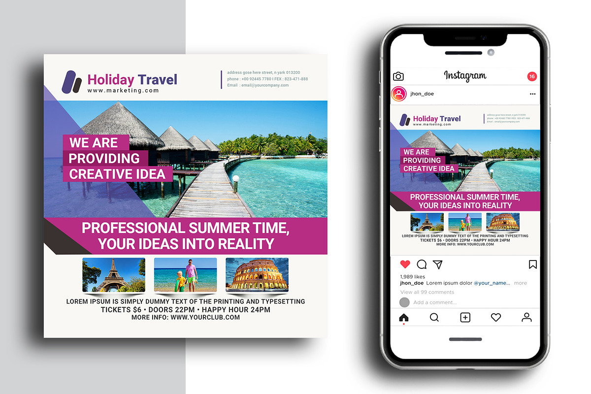 Traval Ageny Flyer Templates, a Flyer Template by AfzaalGraphics (Photo 2 of 2)