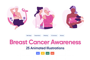 Breast Cancer Vector Animations, a Duotone Icon by Prosymbols
