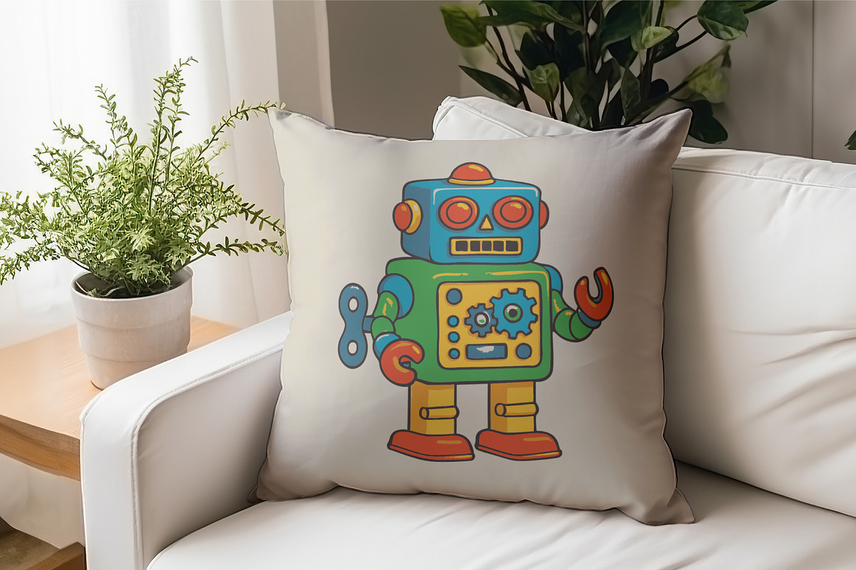 Retro Toy Robots Clipart & Posters, an Object Graphic by Blynn Pippen (Photo 12 of 23)