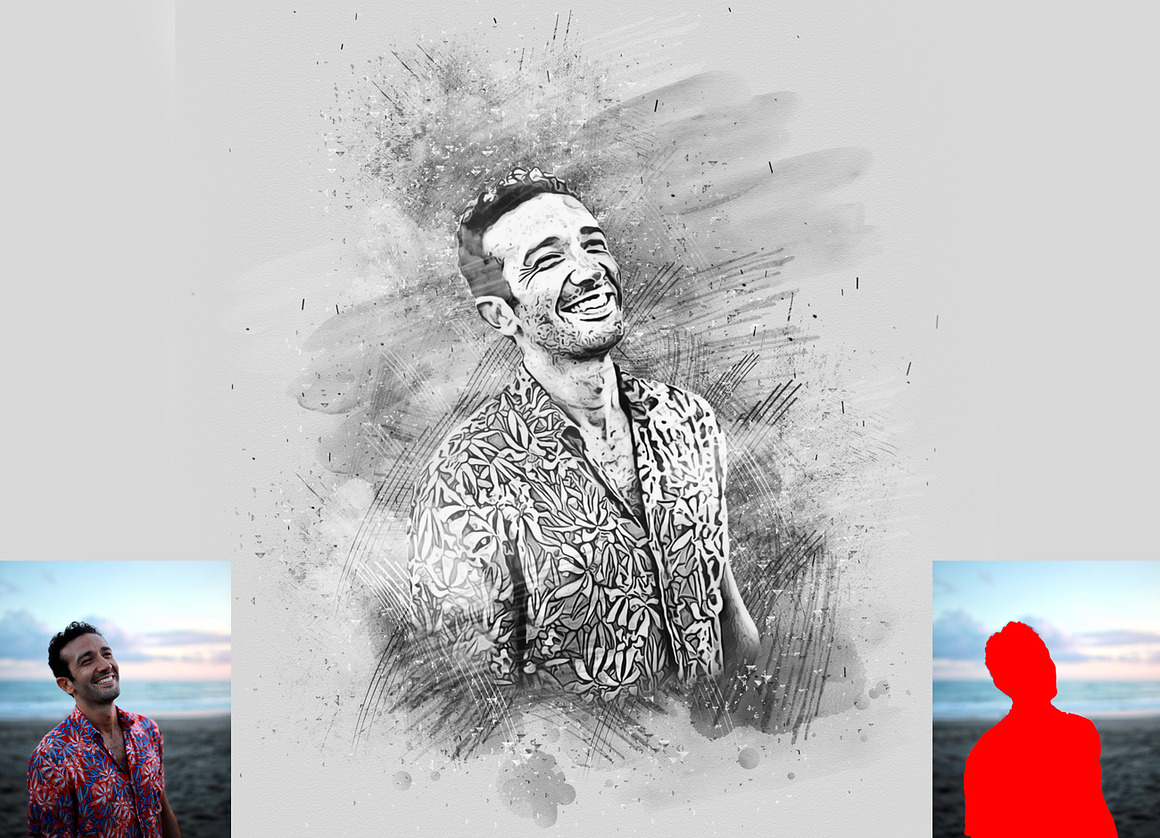 Portrait Sketch Photoshop Action, an Action Add-On by Studio Retouch (Photo 10 of 10)