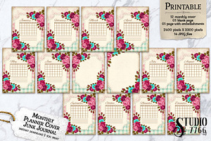 Monthly Planner Cover Junk Journal, a Graphic by Studio 7766