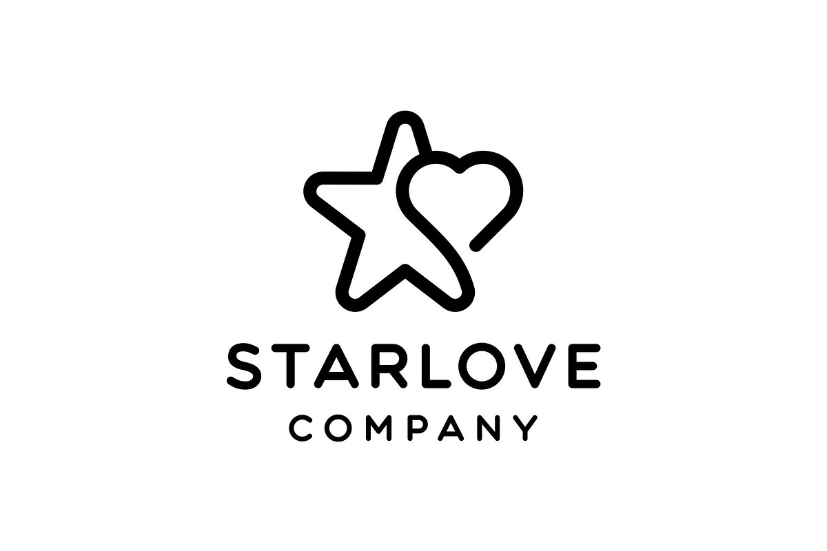 Star and Love Heart Line Art Logo, a Branding & Logo Template by Buqancreative (Photo 4 of 4)