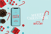 Christmas Scene Mockup, an Advertising Mockup by skybluecreative (Thumbnail 1 of 2)