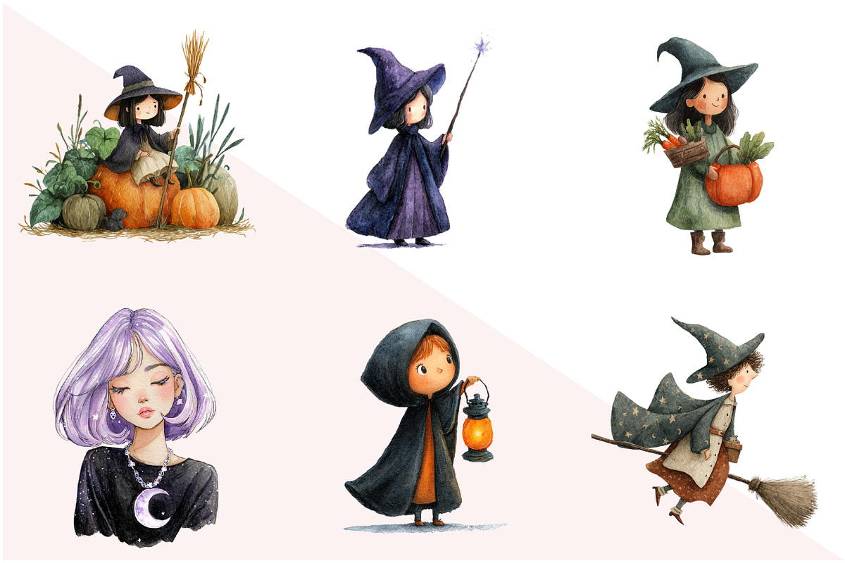 Little Witch Clipart, an Illustration by Design Market (Photo 2 of 3)