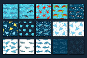 Sea life seamless patterns, a Pattern Graphic by Gulnarart (Thumbnail 9 of 10)