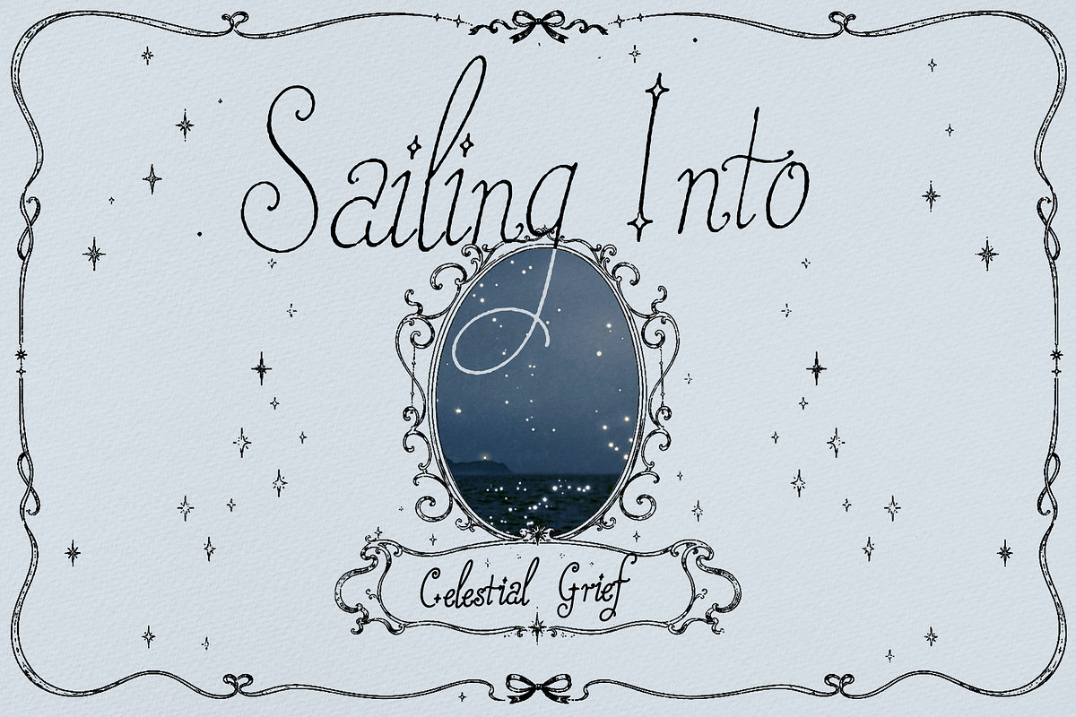 Celestial Grief, a Script Font by Lilithcollageart (Photo 3 of 8)