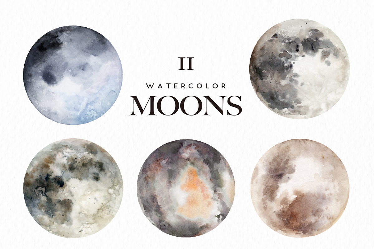 Watercolor Moons, an Illustration by Graphic Box (Photo 4 of 10)