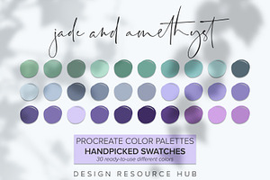 Jade And Amethyst Procreate Palette