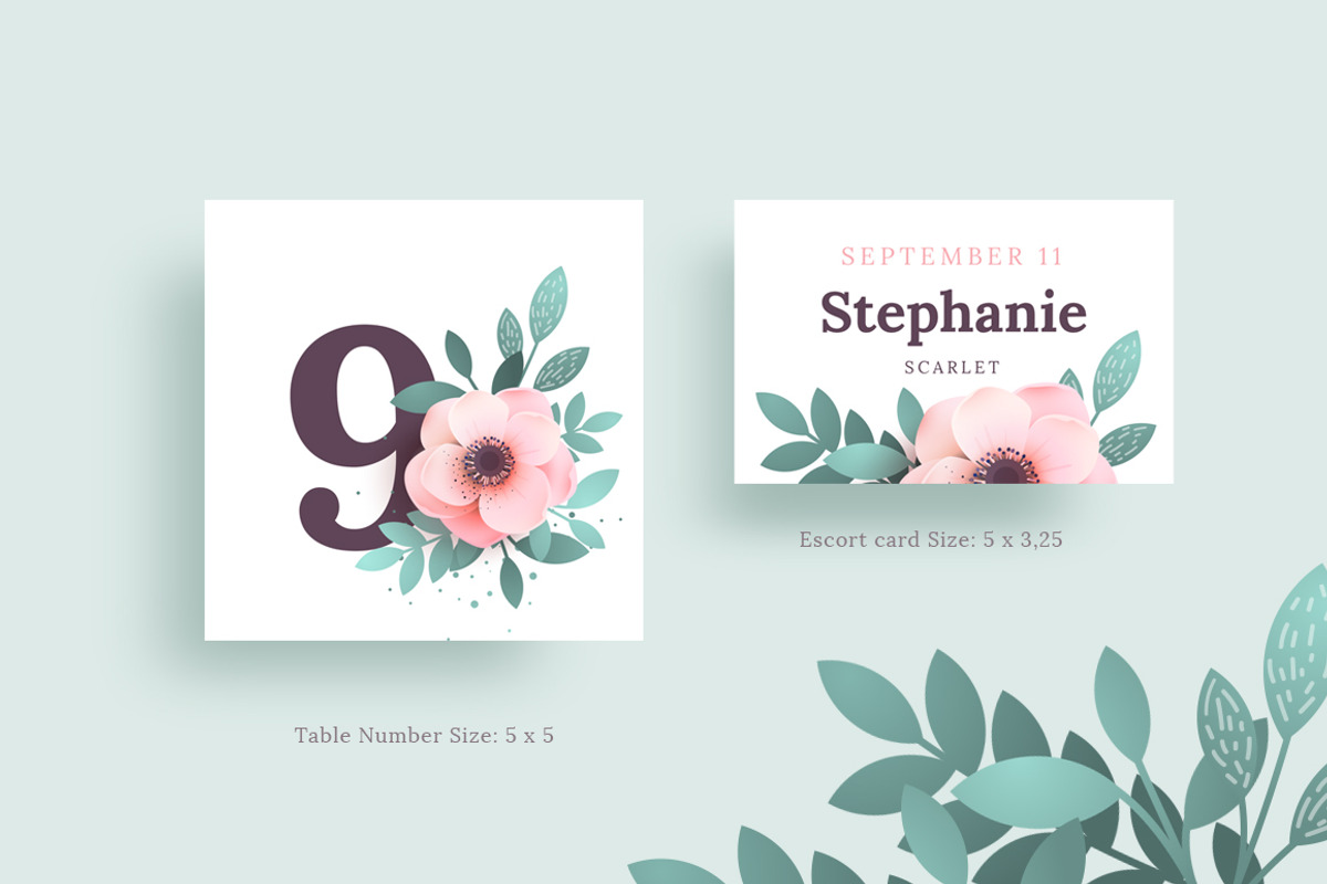 Anemones Wedding Invitation set, an Invitation Template by Fay_Francevna (Photo 5 of 5)