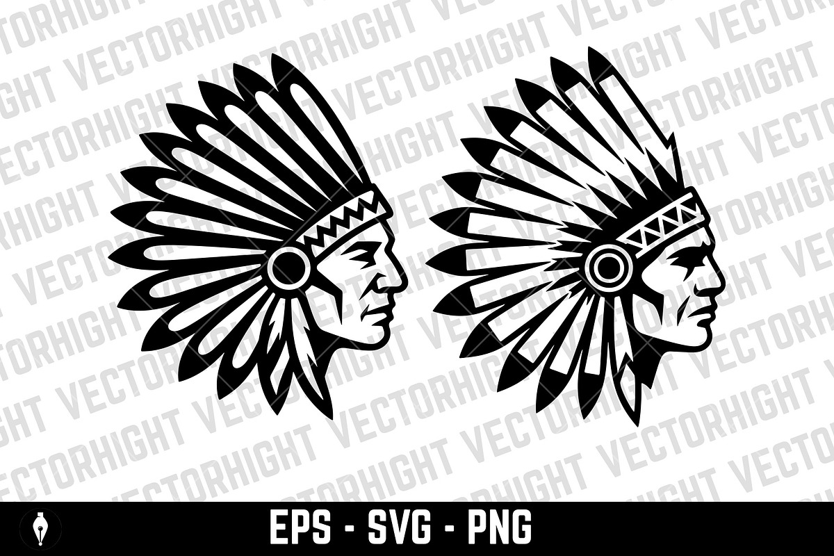 Logo of a Native American man, a Person Illustration by Vectorhight (Photo 2 of 3)