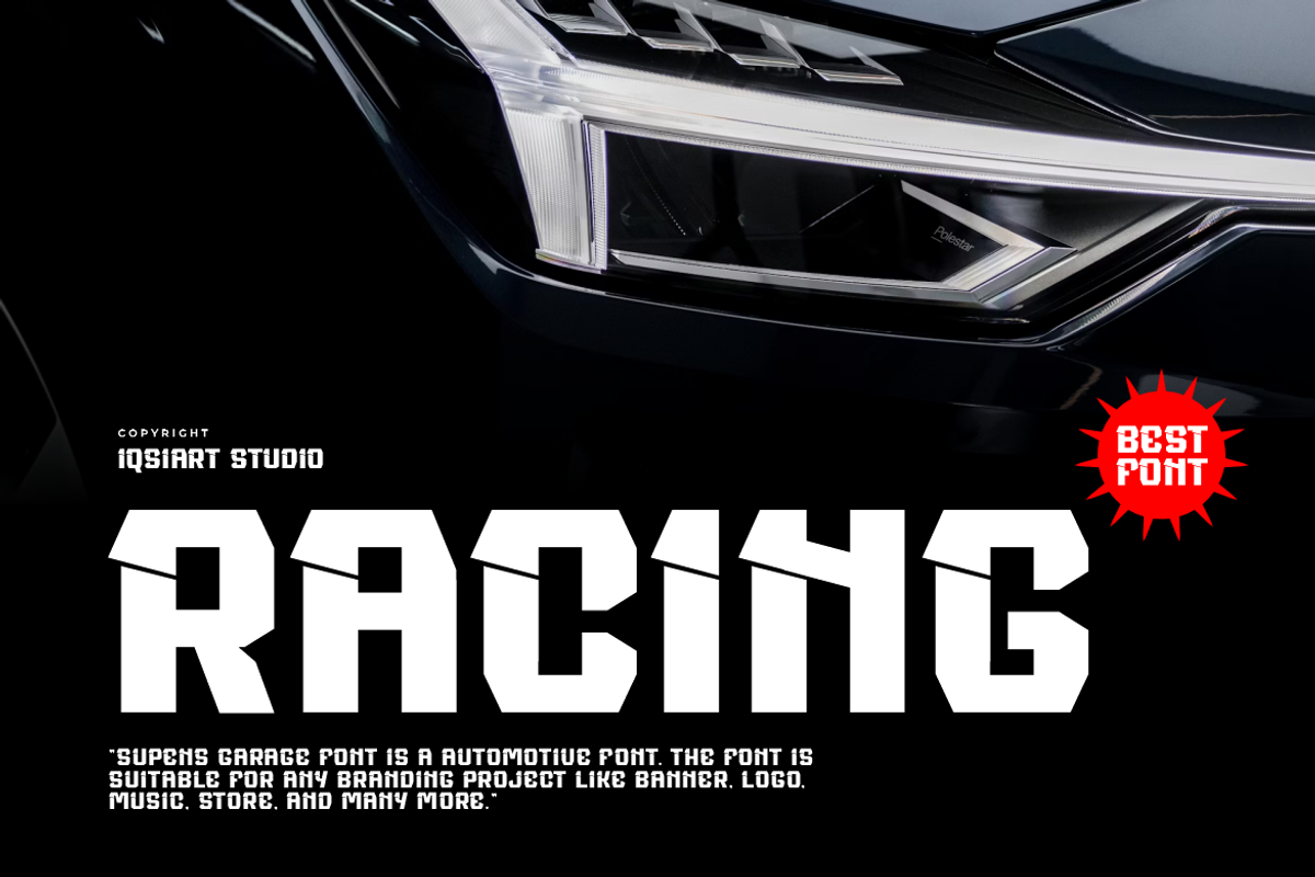Ikoyro - Automotive Font, a Sans Serif Font by Iqsiart Studio (Photo 6 of 7)