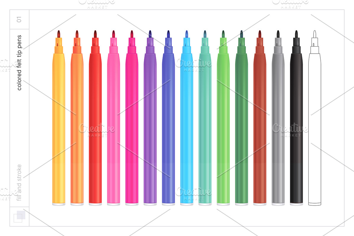 Vector Colored Markers, an Object Graphic by Side Project (Photo 3 of 8)