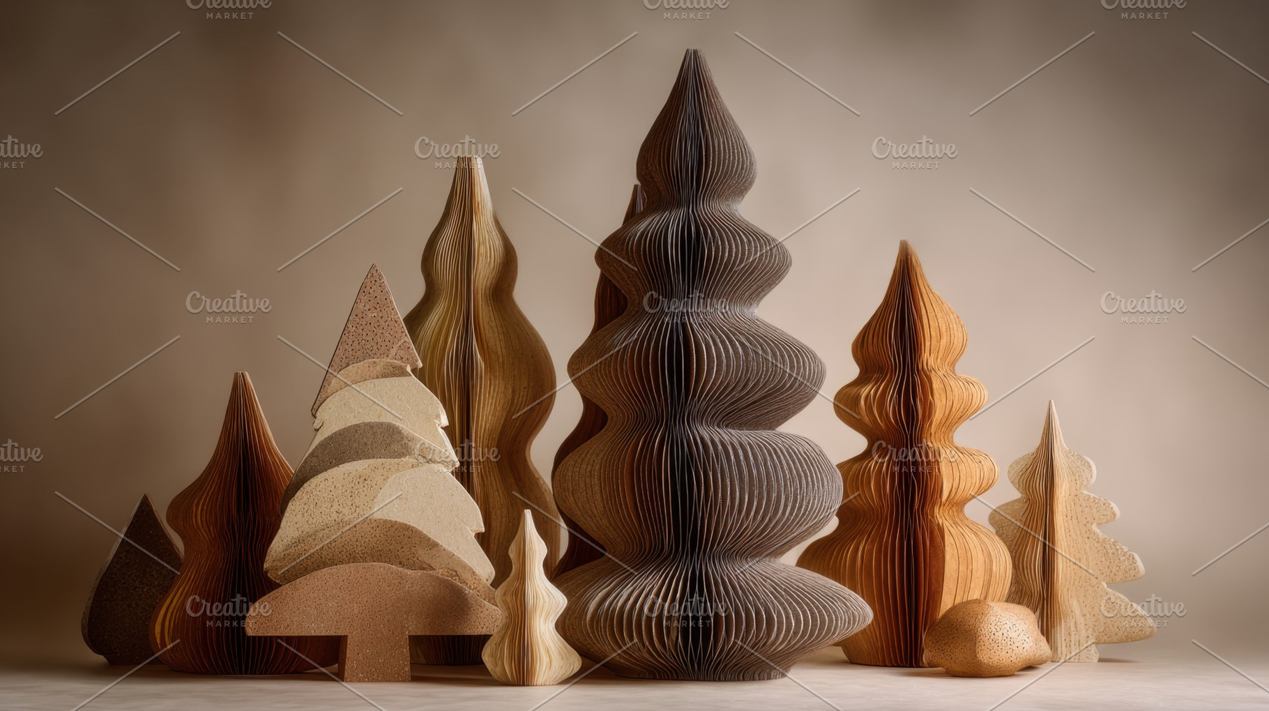 Wooden trees in different shapes, a Photo by Beautiful things