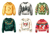 Watercolor Christmas Sweater Clipart, an Illustration by Daily.Designs (Thumbnail 5 of 5)